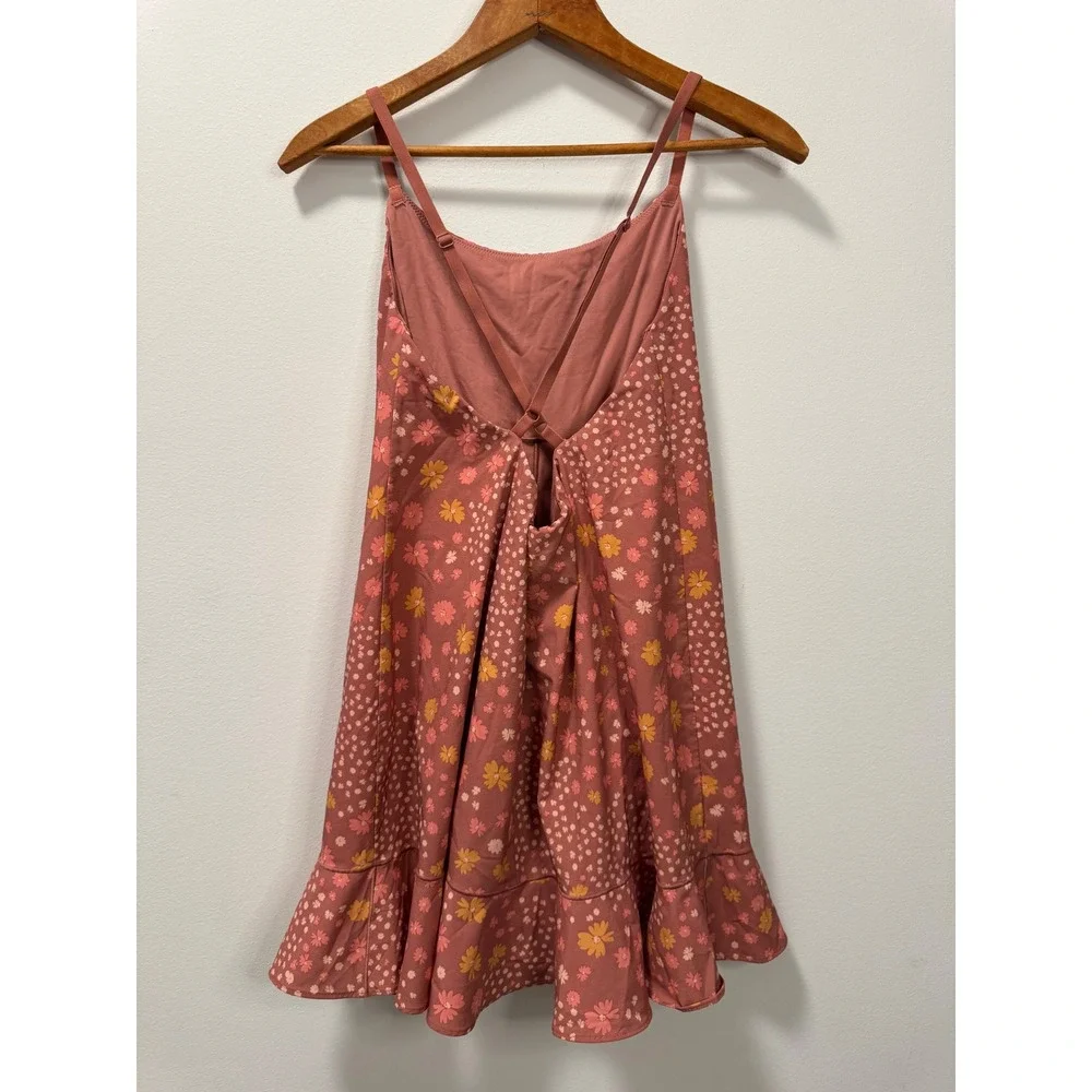 OFFLINE by Aerie Floral Rose Real Me Ruffle Exercise Dress with Shorts Medium - Picture 3 of 9